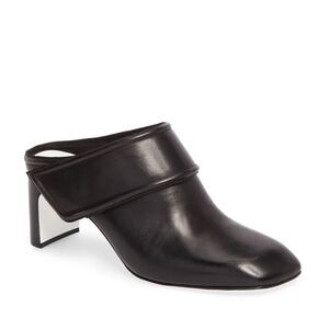 Rag & Bone Mule Heel Black Leather Elliott Slip On Shoe Size 40